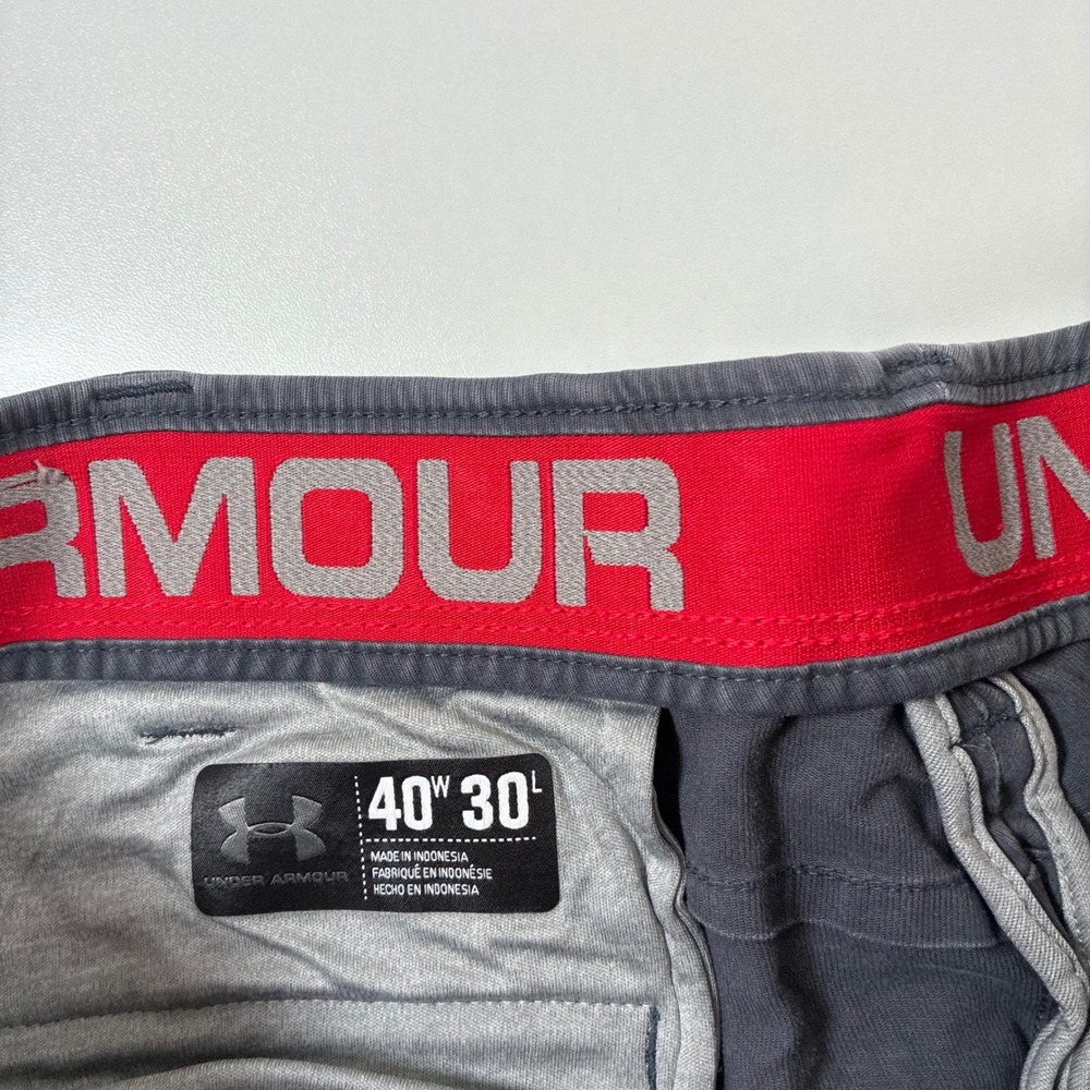 Under Armour Chino Pants 38x28 Gray Straight Stretch Metal Hook (Tag 40x30) - Picture 3 of 11